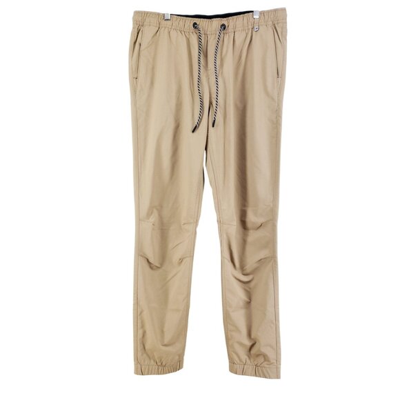 Hurley Mens Size L Nylon Blend Joggers Drawstring Waist Tan - Picture 1 of 9